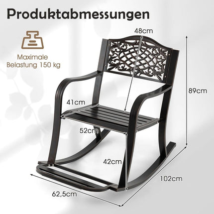 Schaukelstuhl aus Aluminiumguss mit Fußstütze, ergonomisches Design