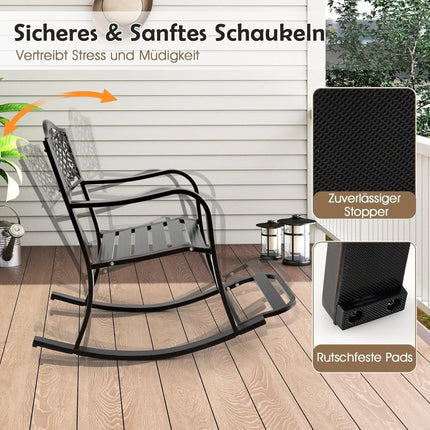 Schaukelstuhl aus Aluminiumguss mit Fußstütze, ergonomisches Design