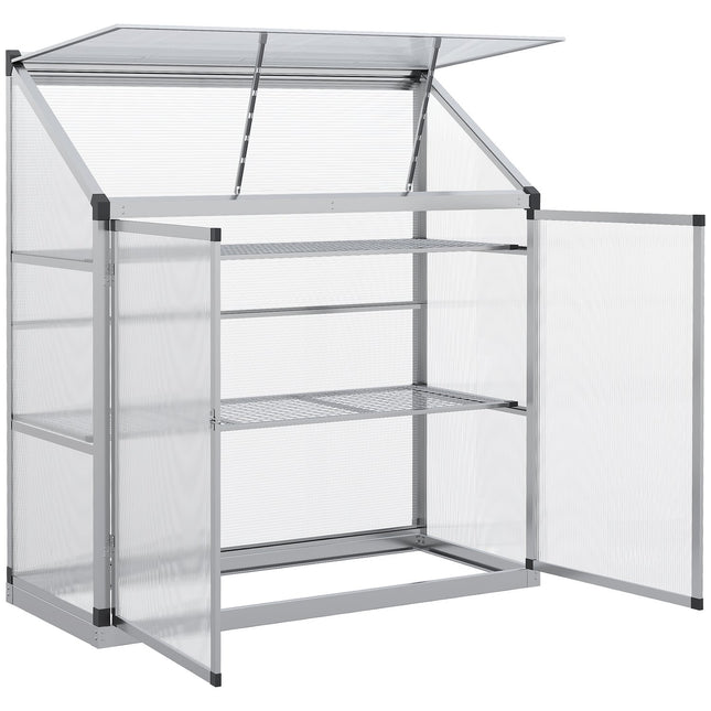 Aluminium-Gewächshaus mit Fundament, 3-stöckiges Frühbeet