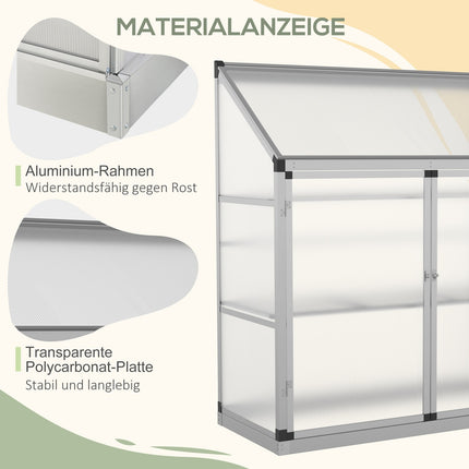 Aluminum greenhouse with foundation, 3-level cold frame