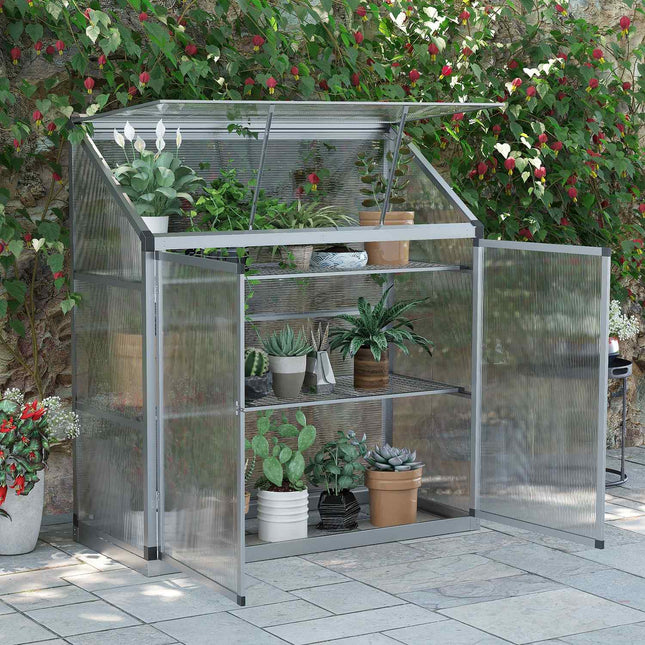 Aluminium-Gewächshaus mit Fundament, 3-stöckiges Frühbeet