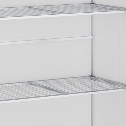 Aluminum greenhouse with foundation, 3-level cold frame