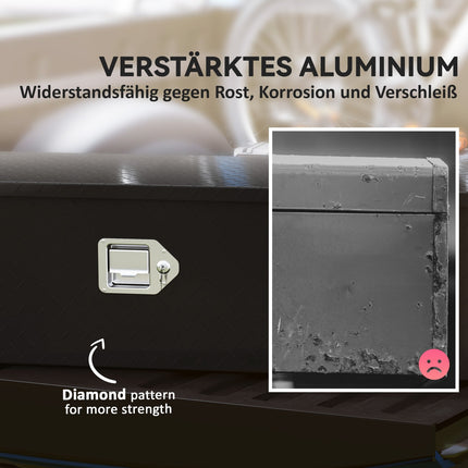 Schwarze Aluminium-Vorratsbox - Abschließbar, 99 x 33 x 25,5 cm
