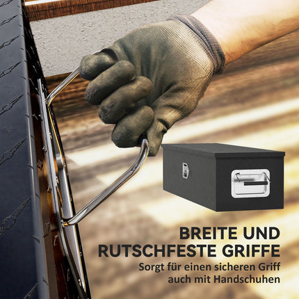 Schwarze Aluminium-Vorratsbox - Abschließbar, 99 x 33 x 25,5 cm