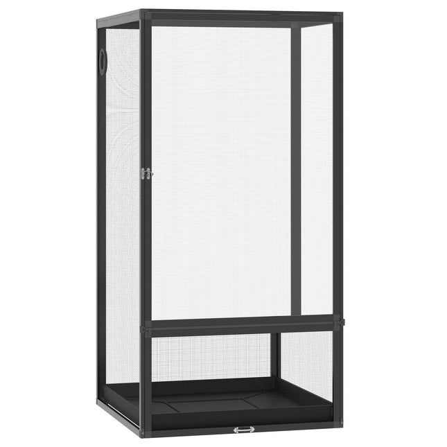 Aluminum Mesh Terrarium, Black, 60x60x120 cm for reptiles