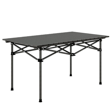 Aluminium Campingtisch für 4-6 Personen, faltbarer Picknicktisch mit Tragetasche, schwarz