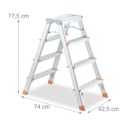 Aluminum double-sided stepladder