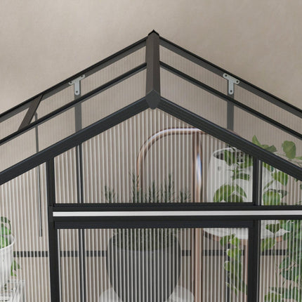 Aluminium-Gewächshaus mit Fenster und Schiebetür, 2,51 m²