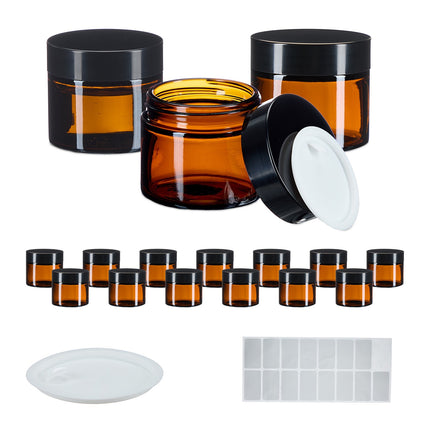 Braunglas Cremetiegel, 60 ml, UV-Schutz, auslaufsicher