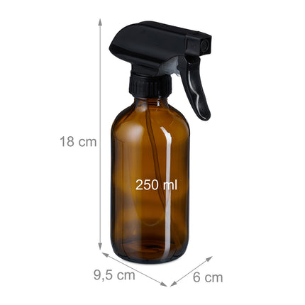 Bernsteinfarbene Sprühflaschen aus Glas, 4er-Set – UV-Schutz