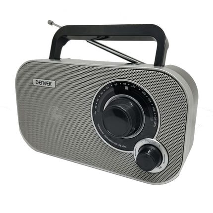Analogové FM rádio šedo-černé