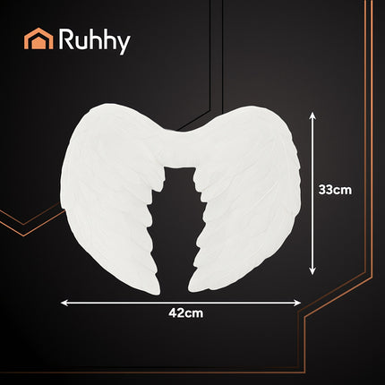 Angel Wings with Halo Set, 45x35 cm, White