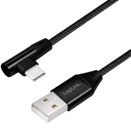 Abgewinkeltes USB-C-Kabel USB 2.0 Max 3A 1m