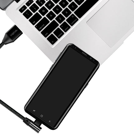 Abgewinkeltes USB-C-Kabel USB 2.0 Max 3A 1m