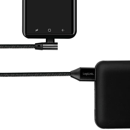 Abgewinkeltes USB-C-Kabel USB 2.0 Max 3A 1m