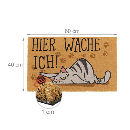 Animal Doormat, Coconut Fiber, 60x40 cm, Dirt-Trapping