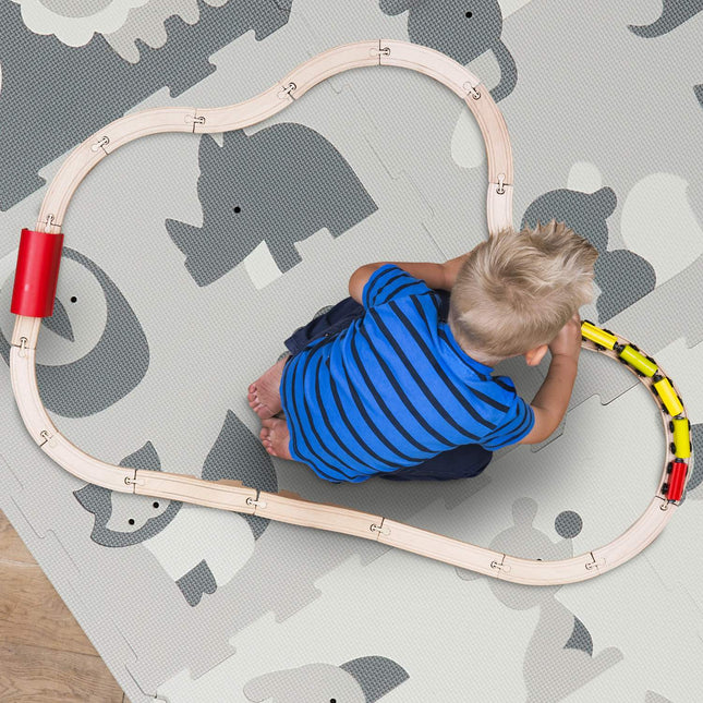 Dierenpuzzelmat - Schuim, 6 matten, 12 randen