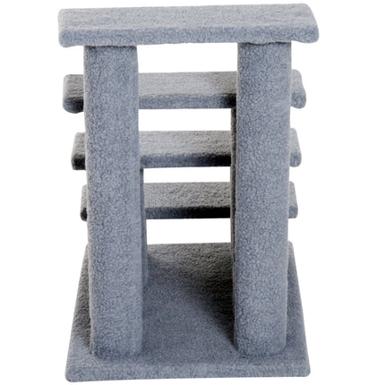 Haustiertreppe für Katzen und Hunde, 4 Stufen, grau, 63,5x43x60 cm