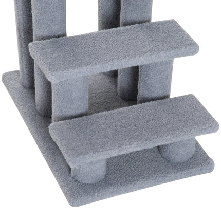 Haustiertreppe für Katzen und Hunde, 4 Stufen, grau, 63,5x43x60 cm