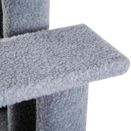Haustiertreppe für Katzen und Hunde, 4 Stufen, grau, 63,5x43x60 cm