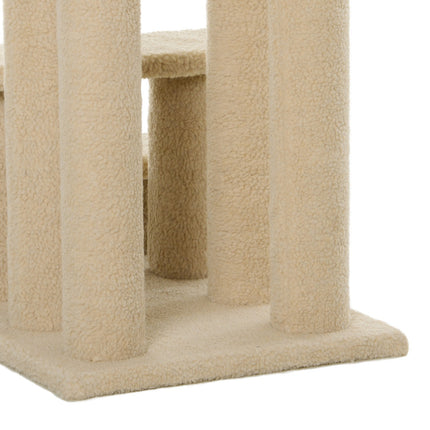Tiertreppe, 4 Stufen, Plüsch, beige, 63,5x43x60 cm