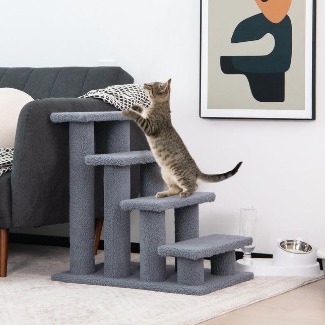 Animal stairs climbing tree cat stairs for cats up to 25 kg 61 x 41 x 60 cm gray