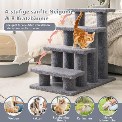Animal stairs climbing tree cat stairs for cats up to 25 kg 61 x 41 x 60 cm gray