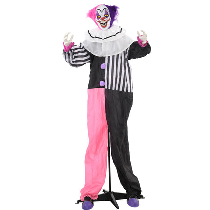 Animated Halloween Clown Prop with Motion & Sound, 173 cm