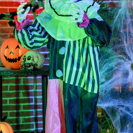 Animated Halloween Clown Prop with Motion & Sound, 173 cm