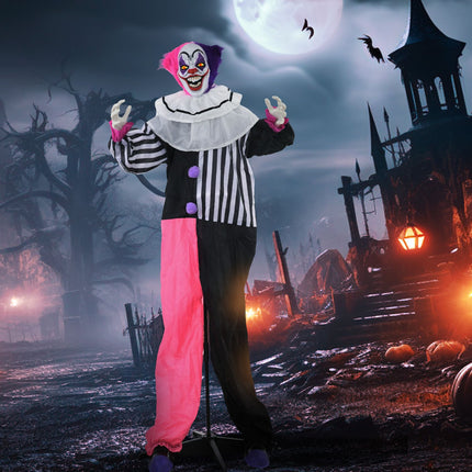 Animated Halloween Clown Prop with Motion & Sound, 173 cm