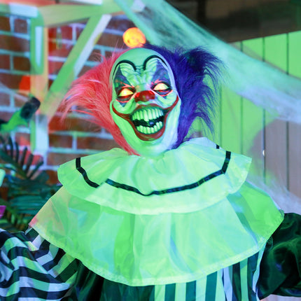 Animated Halloween Clown Prop with Motion & Sound, 173 cm