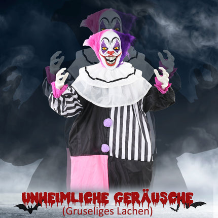 Animated Halloween Clown Prop with Motion & Sound, 173 cm