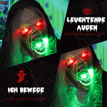 Animierte Halloween-Dekoration mit Lichtern und Sound, 183 cm