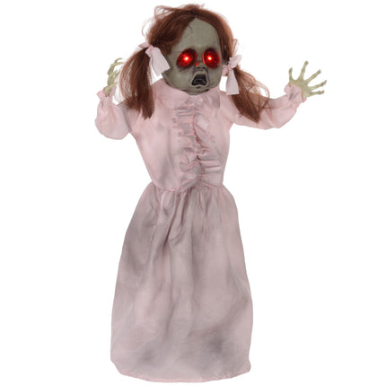 Animierte Halloween-Puppe, Sound- und Berührungsaktiviert, 76 cm