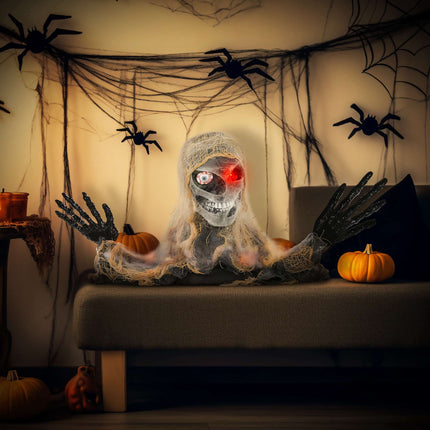 Animierte Halloween-Mumie mit leuchtenden Augen, 55x18x35 cm