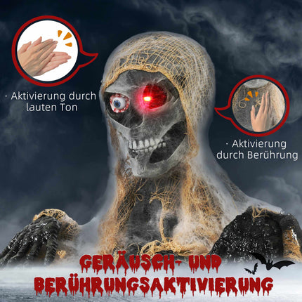 Animierte Halloween-Mumie mit leuchtenden Augen, 55x18x35 cm