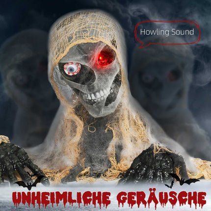 Animierte Halloween-Mumie mit leuchtenden Augen, 55x18x35 cm