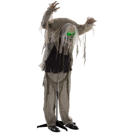 Animierter Halloween-Skelettgeist mit roten Augen, 160 cm