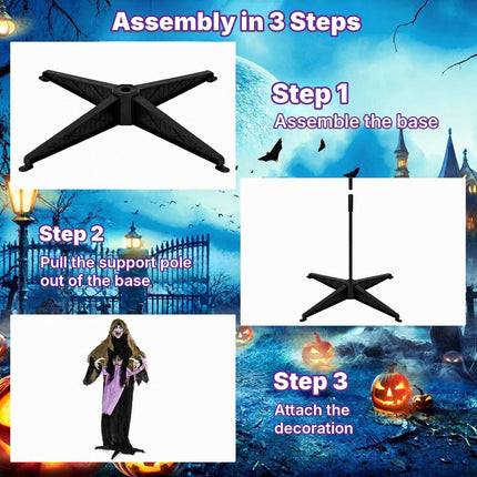 Animated Halloween Vampire with LED Lights for Yard and Lawn
