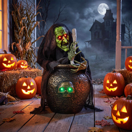 Animated Halloween Witch with Lights and Sound Activation