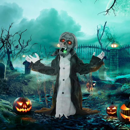 Animated Halloween Zombie Skeleton with Moving Arms