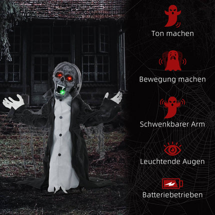 Animated Halloween Zombie Skeleton with Moving Arms