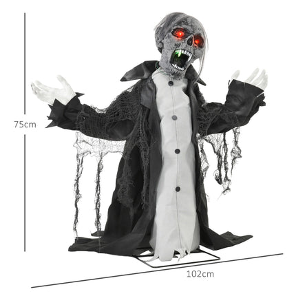 Animated Halloween Zombie Skeleton with Moving Arms