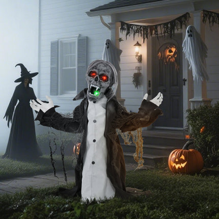 Animated Halloween Zombie Skeleton with Moving Arms