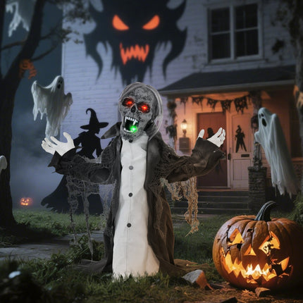 Animated Halloween Zombie Skeleton with Moving Arms