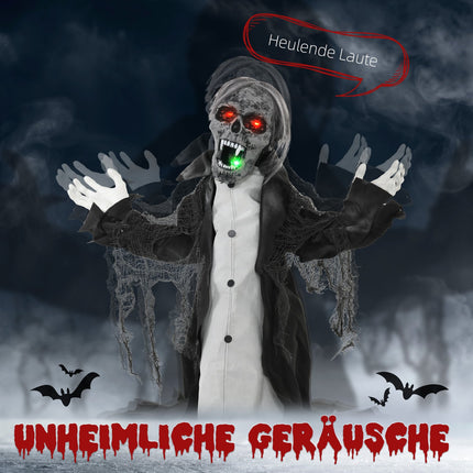 Animated Halloween Zombie Skeleton with Moving Arms