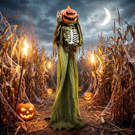 Animated Pop-Up Pumpkin Skeleton, 173 cm, Sound & Light