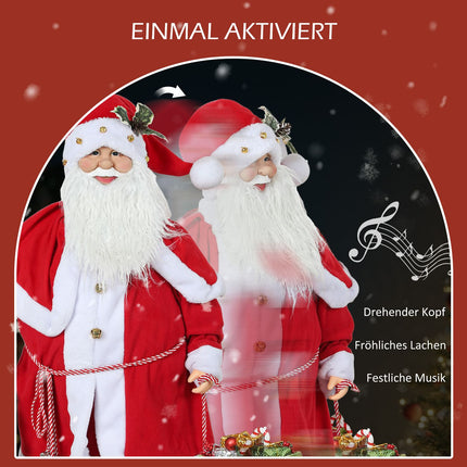 Animierter Weihnachtsmann mit Musik und Bewegung, für den Innenbereich