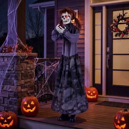 Animatronic Halloween Jumpscare Doll with Pop-Up Head, Sound Activated, 48 Inch