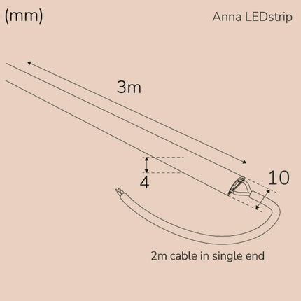 Anna Ledstrip COB-LED Milchig ohne Trafo IP65 3m?? 3000K???